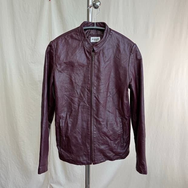 Geeplusoh 버건디 소가죽 자켓