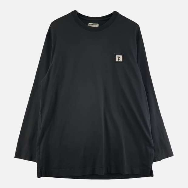 우영미 블랙 남자 긴팔티 95 N4343