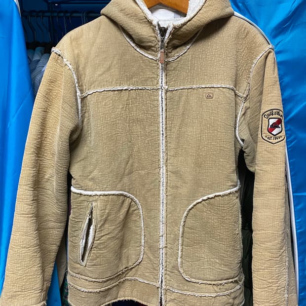 퀵실버 양털 코듀로이 후드집업자켓 M