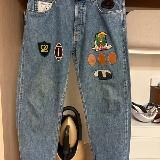 (우주매물) 로에베 멘즈 패치워크 데님팬츠 50