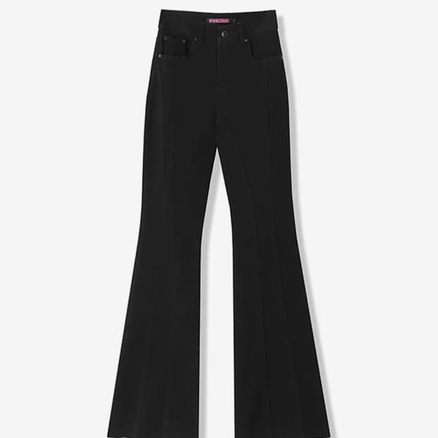 Slender Line Denim Pants BLACK