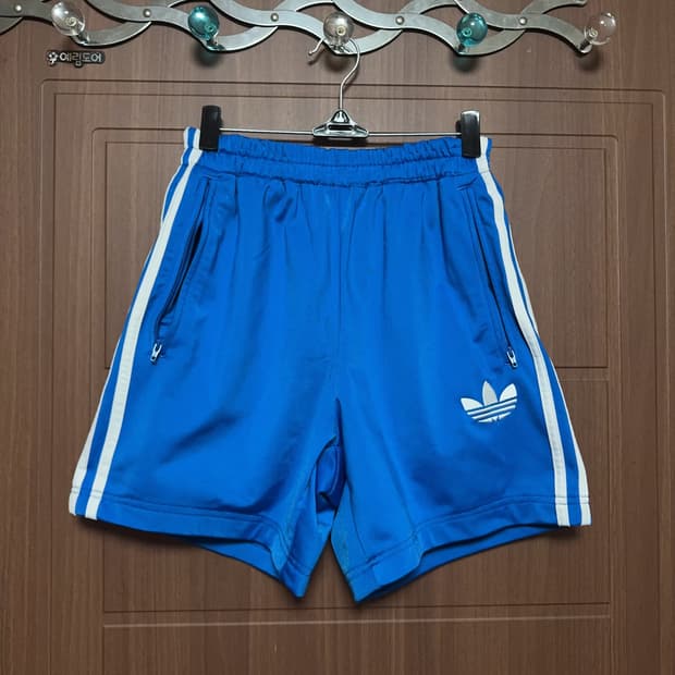 아디다스 파이어버드 서브컬쳐 빈티지 아노깔 삼선 반바지 블루 트랙팬츠