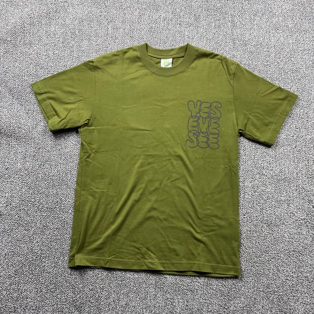 예스아이씨 빅로고 올리브 반팔티