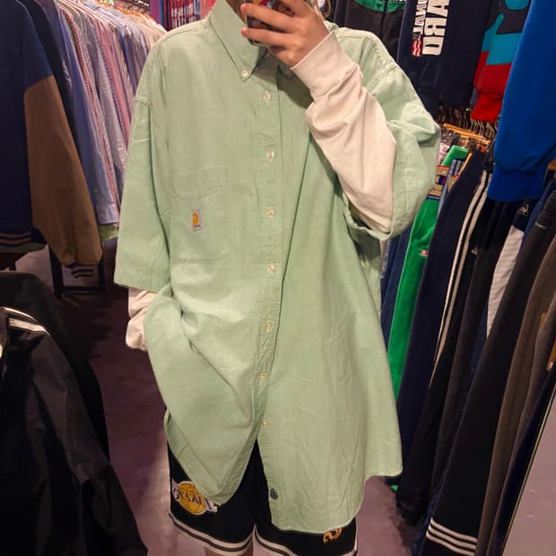 [IM]  Carhartt 칼하트 반팔 셔츠 민트