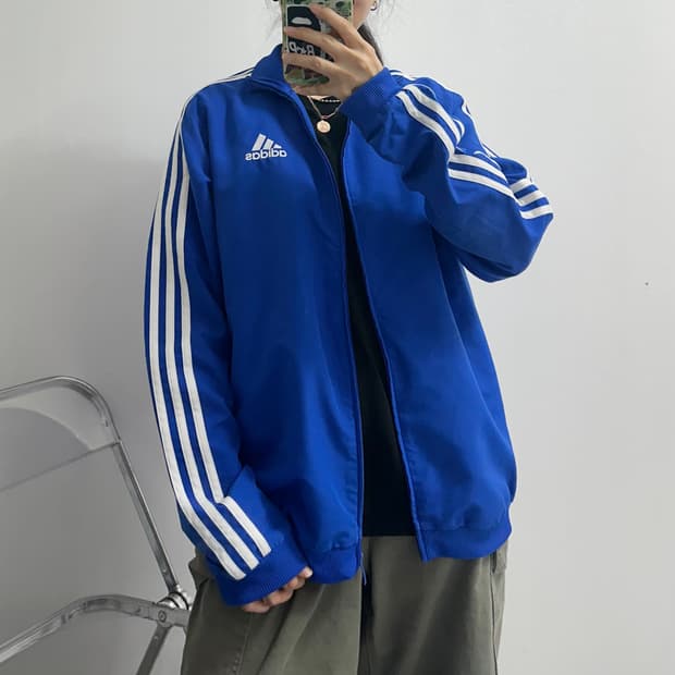 아디다스 삼선 우븐 바람막이