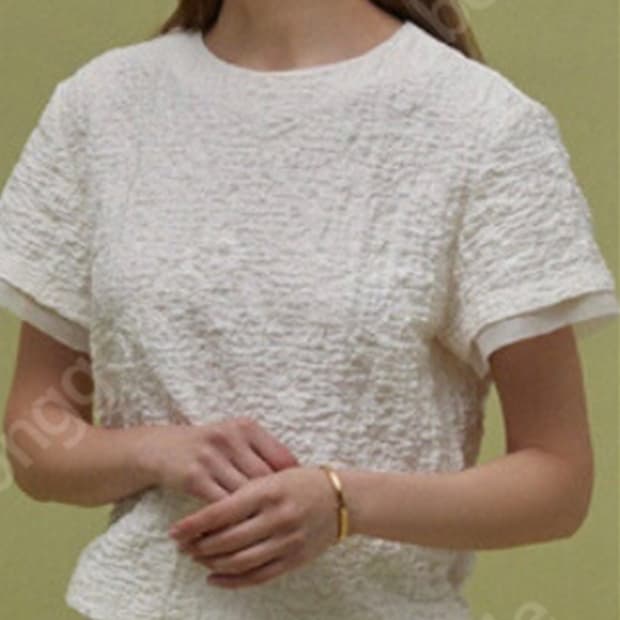 한섬 더캐시미어 라운드 반팔 블라우스 티 여성 S 큐티 시원 사랑봉봉