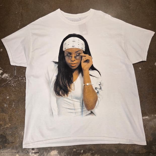 미국빈티지 알리야 Aaliyah 프린팅 반팔 티셔츠