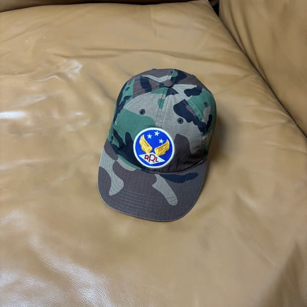 RRL 더블알엘 랄프로렌 폴로 6패널 볼캡 모자 우드랜드 카모