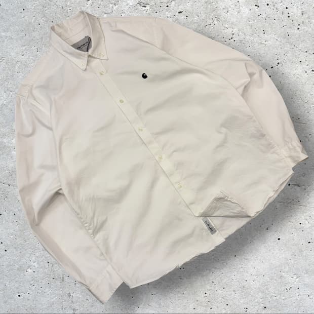 [L] 칼하트 WIP 매디슨 화이트 긴팔 셔츠 D454