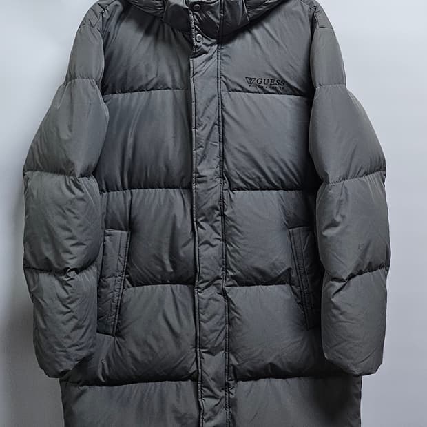 게스 덕다운 롱패딩 L