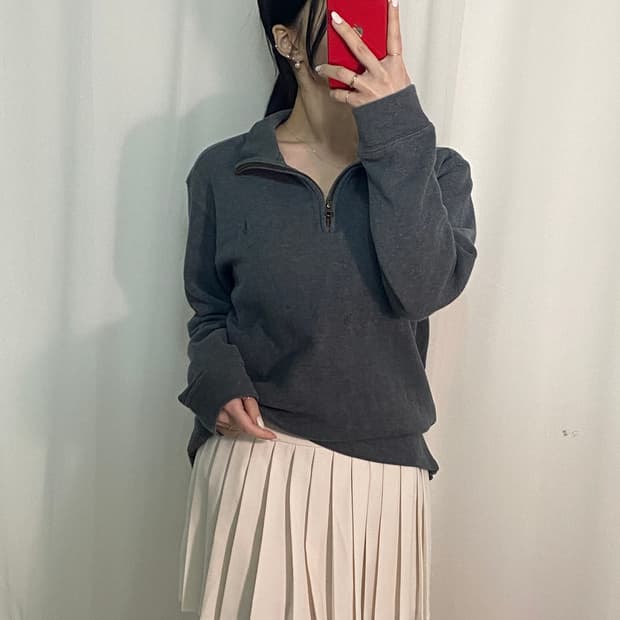 폴로 그레이 포니 반집업