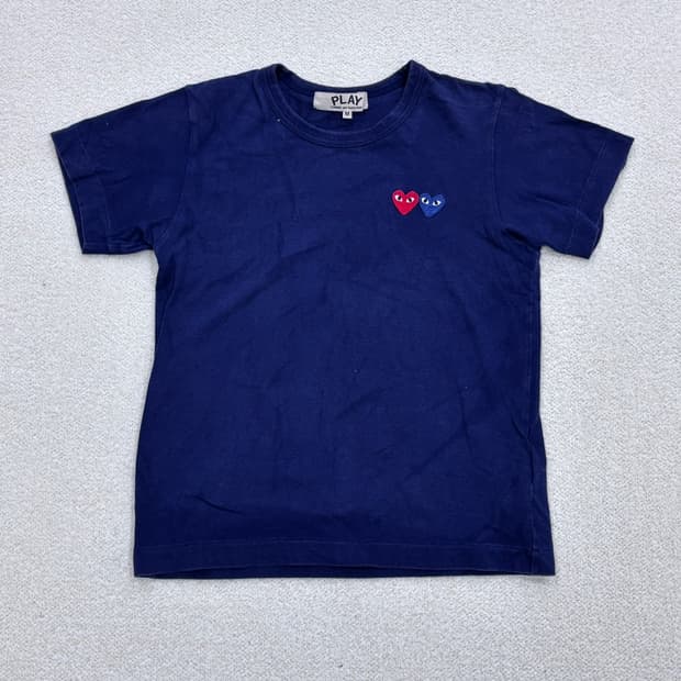 M 빈티지 하트패치 반팔 티셔츠 0317E