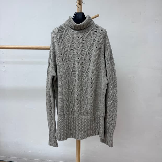 폴스미스 올드스쿨 폴라넥 케이블 니트 스웨터 XL J26