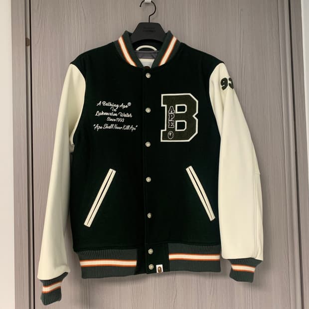 BAPE 베이프 바시티 자켓 그린 사이즈M