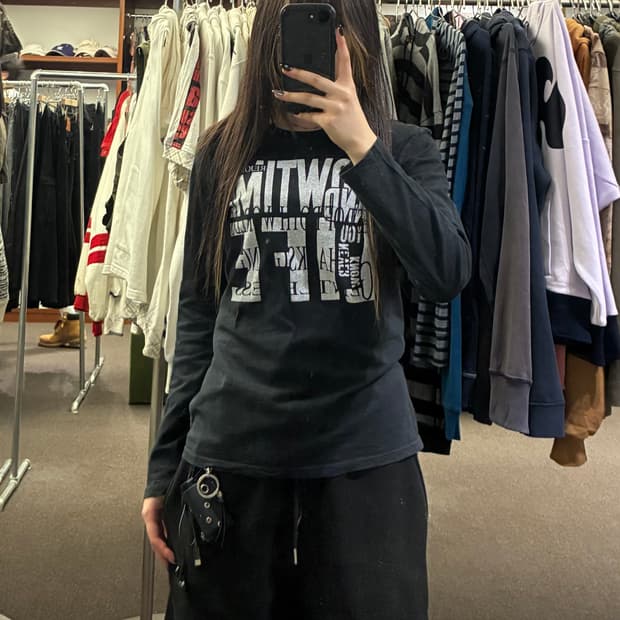M)Japanese vintage 여성 레터링 롱슬리브