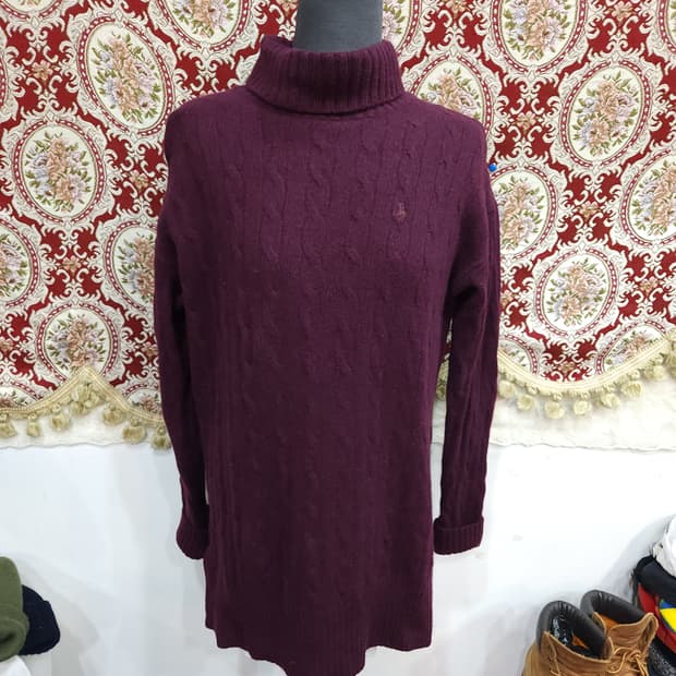 폴로 랄프로렌 목폴라 케이블 니트 원피스

