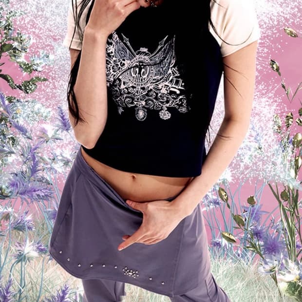 Gem shirring wrap skirt pants 블랙