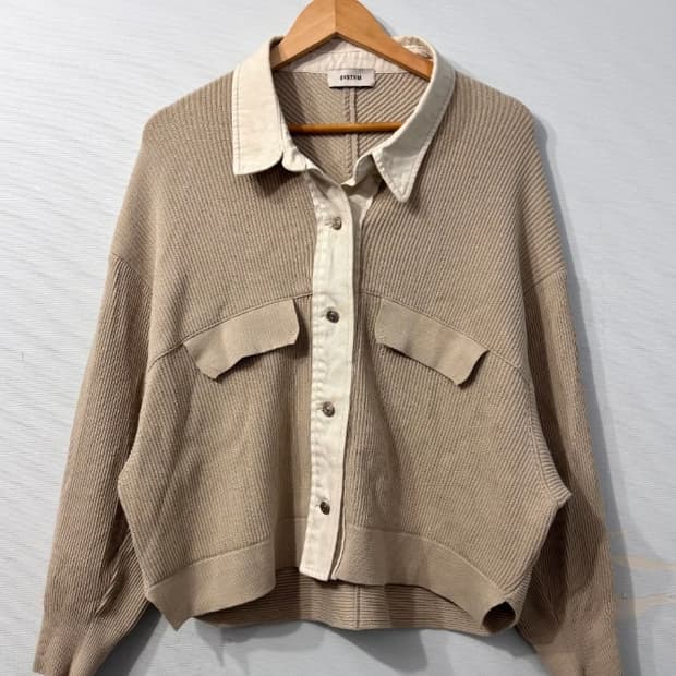 한섬 시스템 니트 셔츠 가디건 F