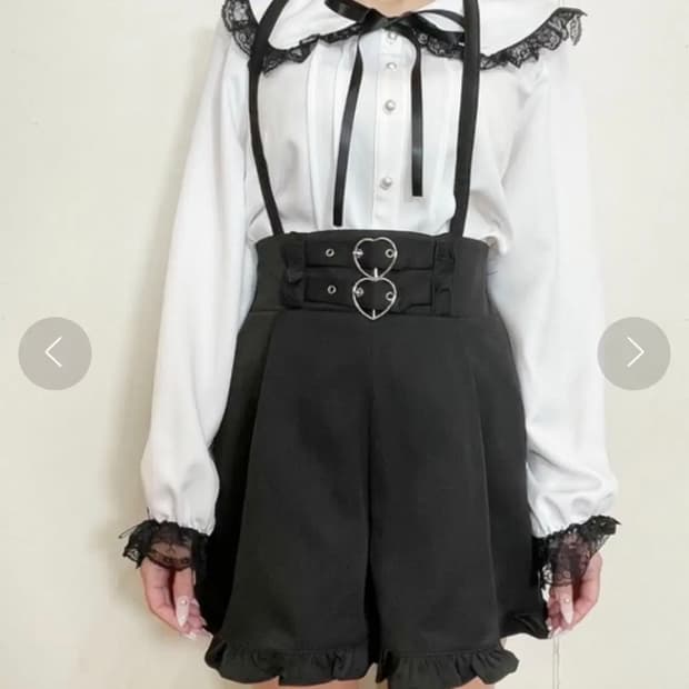 Ma*rs 하트 버클 프릴 팬츠 지뢰계 서브컬쳐