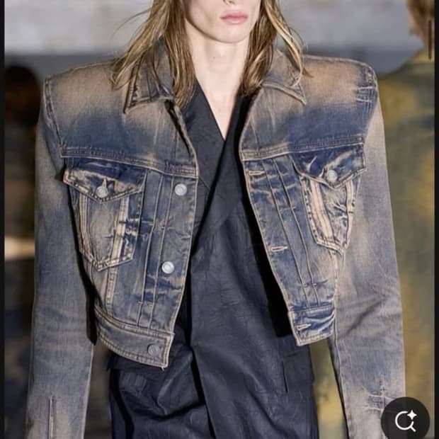 준지 [Runway] Denim Cropped Trucker 자켓
