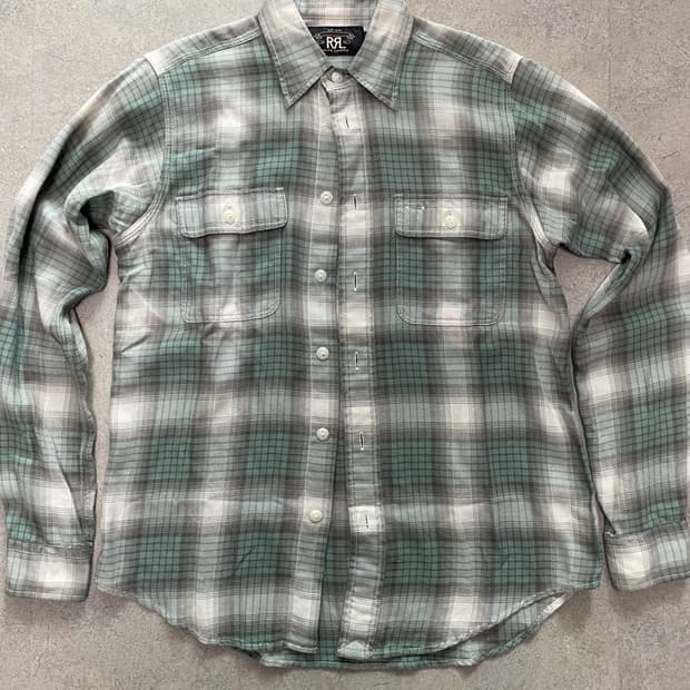RRL 더블알엘 옴브레 체크 플레이드 셔츠