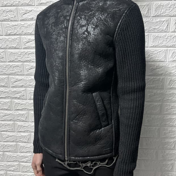 아르마니 15fw 니트 스웨이드 자켓