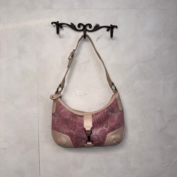Ecole de Paris pink flower buckle 숄더백