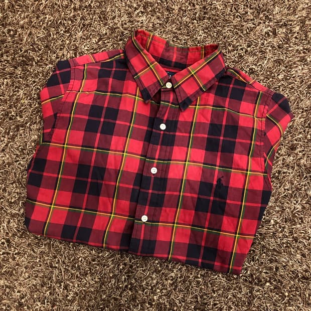 폴로 랄프로렌 레드 체크 셔츠