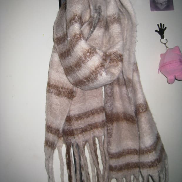 모리걸 털실 브라운 목도리