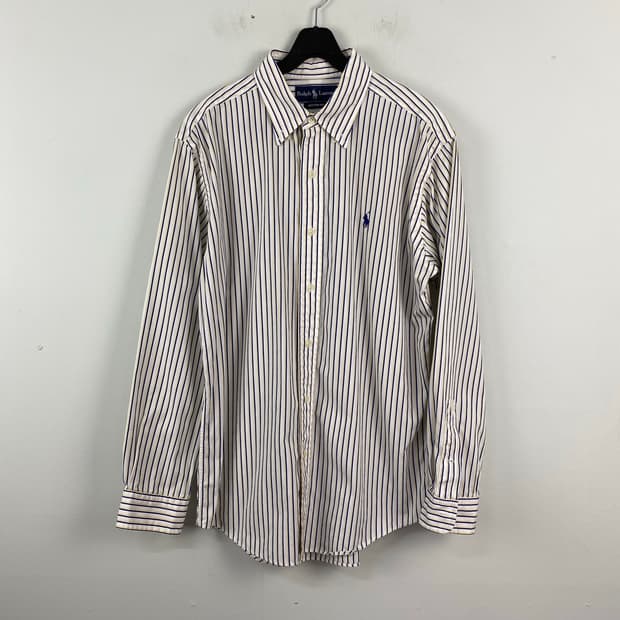 폴로 랄프로렌 스트라이프 네이비 옐로우 셔츠 <415>