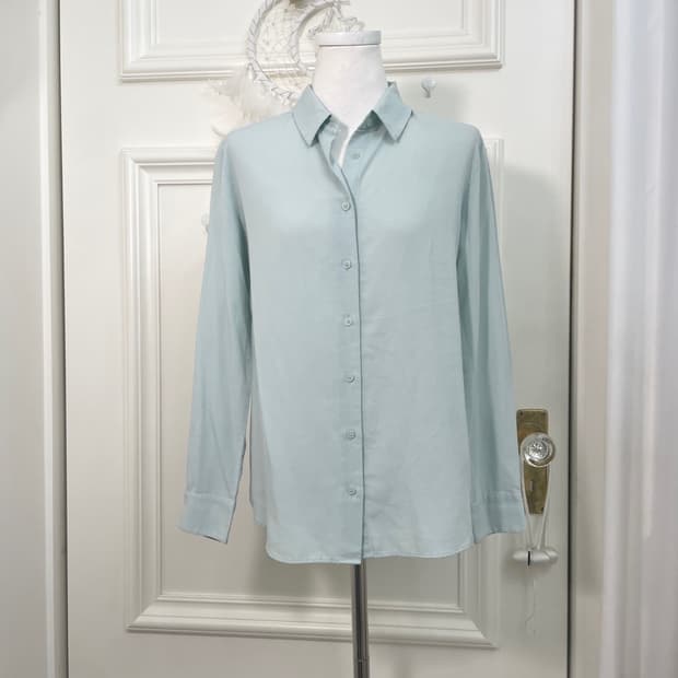mint back pleats basic shirt