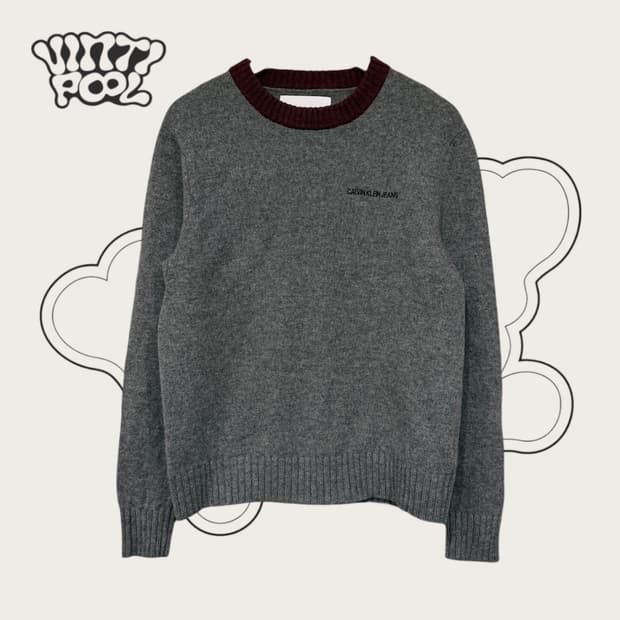 캘빈클라인진 울니트 100% L 그레이