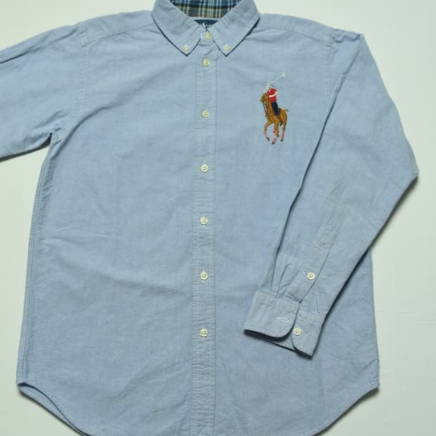 빈티지 폴로 랄프로렌 옥스포드 셔츠 L (14-16) 포니 자수