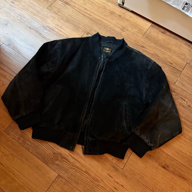 crackers 스웨이드 봄버자켓 블랙 M-L