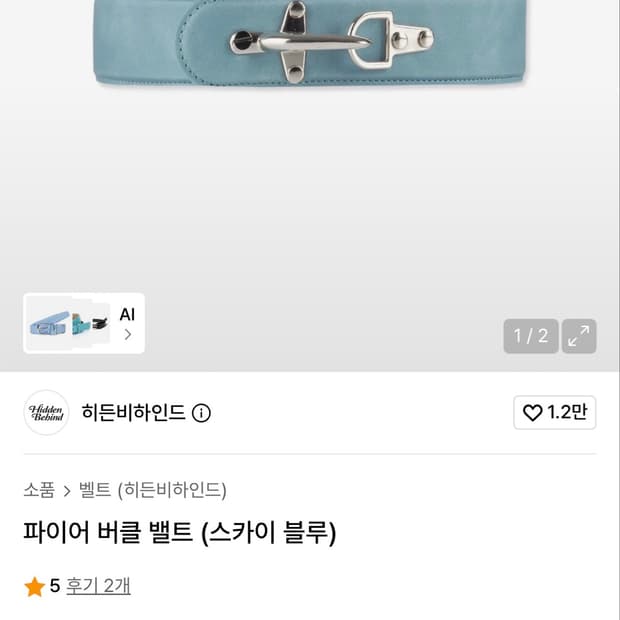 히든비하인드 파이어 버클 벨트(민트)