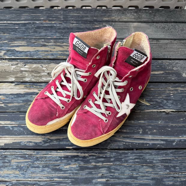 (41) 골든구스 플란시 스웨이드 하이탑 버건디