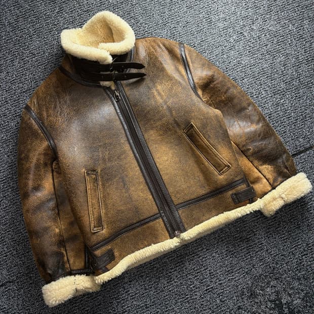 오리지널 밀리터리 B-3 램스킨 무스탕 자켓 2937