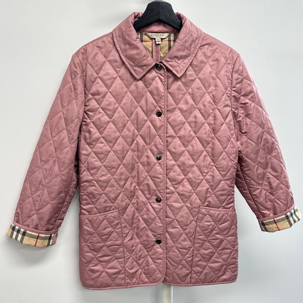 버버리 체크 디테일 퀼팅 자켓