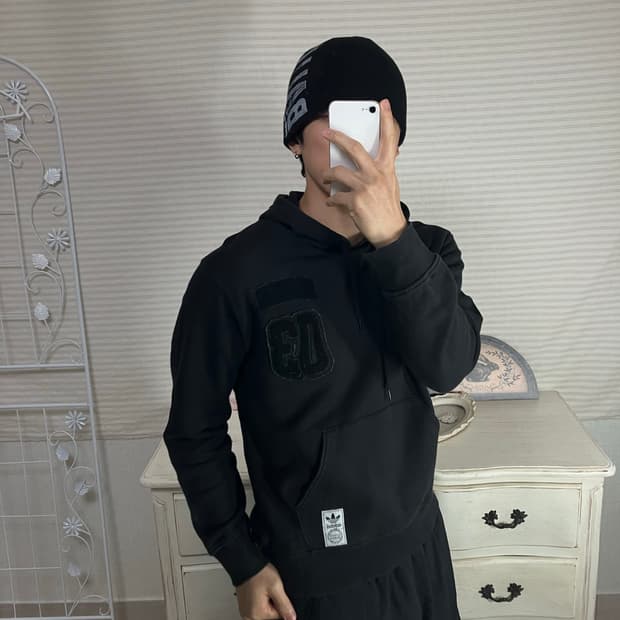 빈티지 아디다스 도넛 백 프린팅 후드 747 y2k 스트릿 갸루 펑키