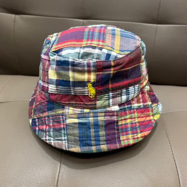 폴로 랄프로렌 마드라스 패턴 버킷햇