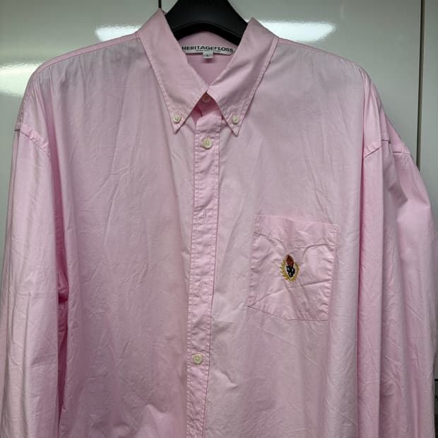 헤리티지플로스 타입라이터 셔츠 핑크 L