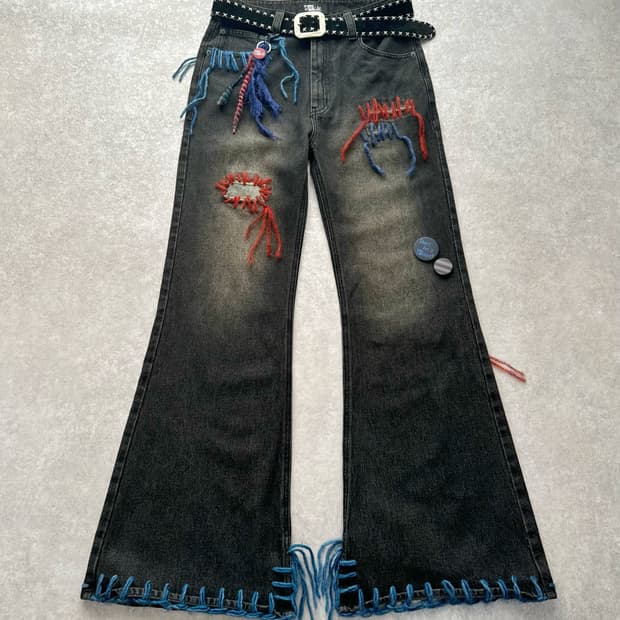 TΣist Hand Stitch Denim Flare Pants