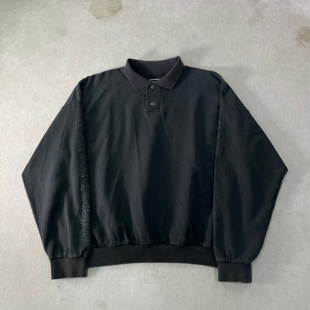 100 디스이즈네버댓 사이드라인 스냅 카라넥 맨투맨