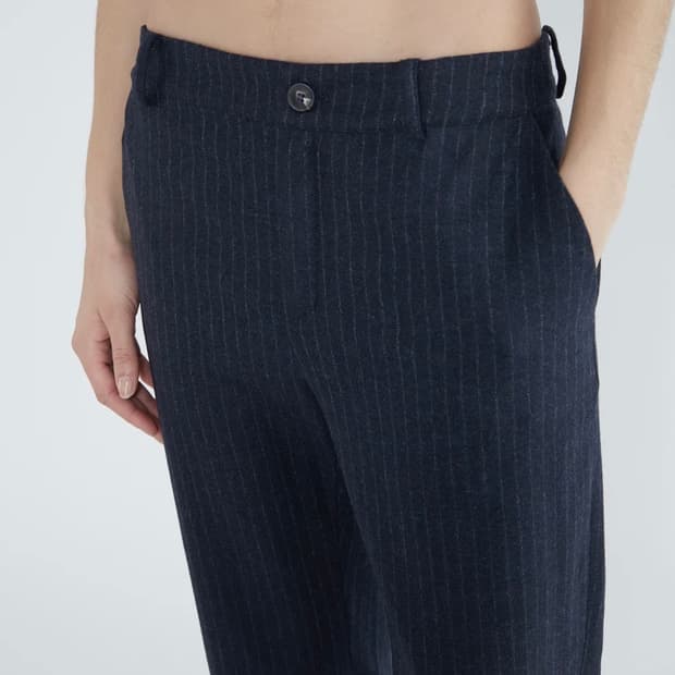 [36,38,40]팔로마울 Hina 스트라이프 울 팬츠