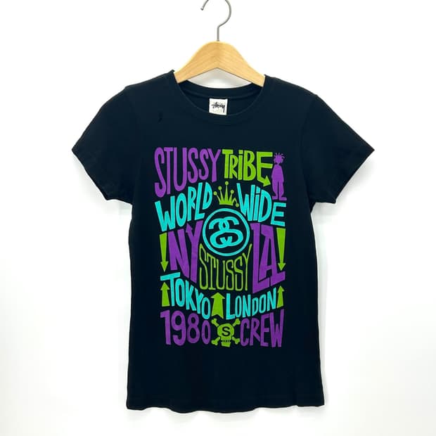 [STUSSY] 스투시 월드와이드 레터링 프린팅 반팔티셔츠
