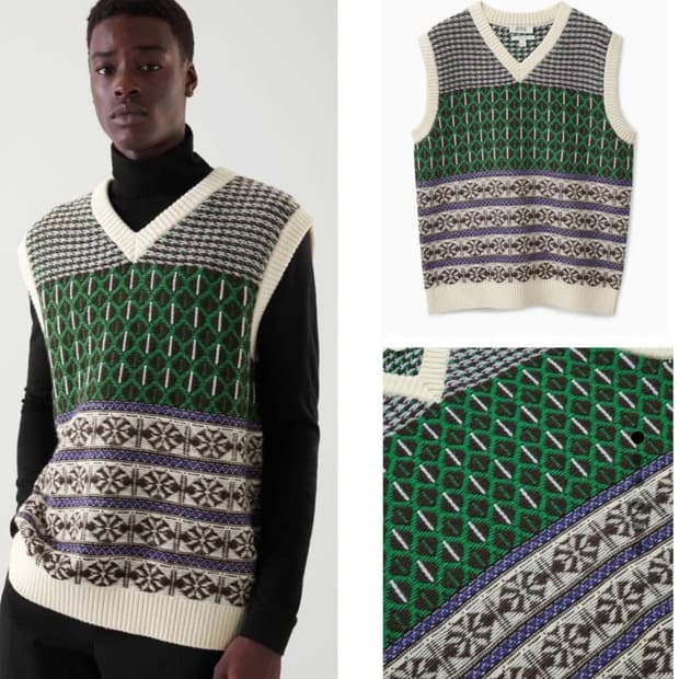 코스 자카드 니트 조끼 베스트