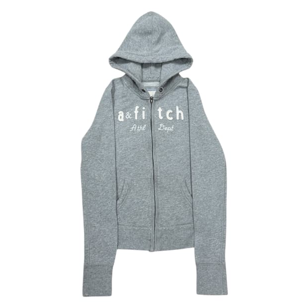 아베크롬비 빈티지 Y2K 스펠로고 후드집업 그레이 XL