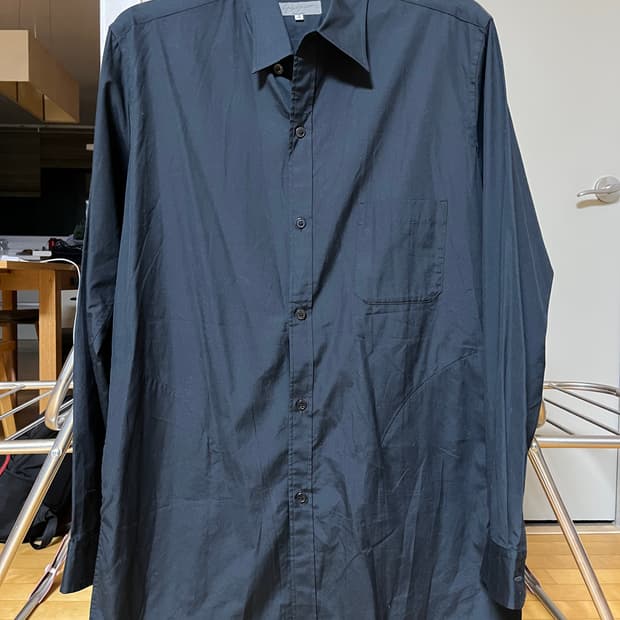 Yoji yamamoto 블랙 롱셔츠