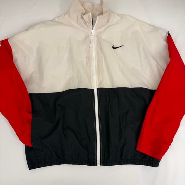 [L] 나이키 바람막이 자켓 화이트/블랙/레드