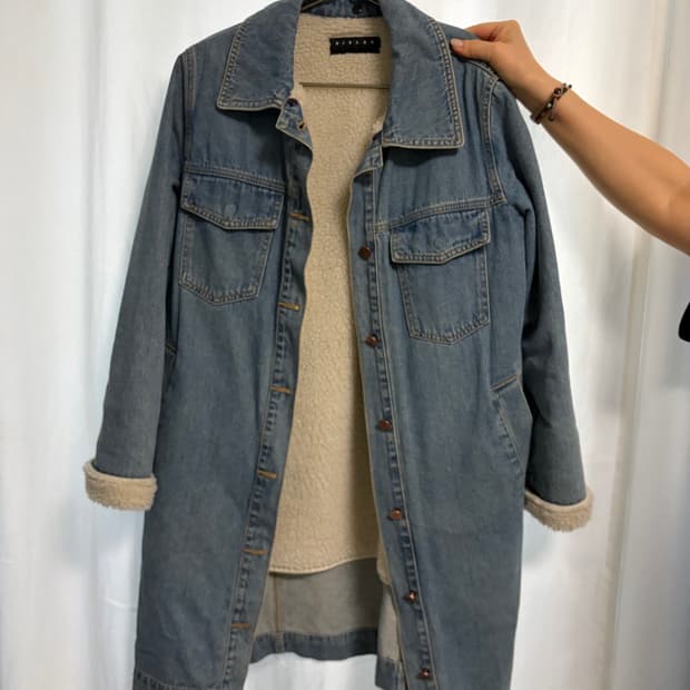 시슬리 양털(쉐르파) 데님 자켓